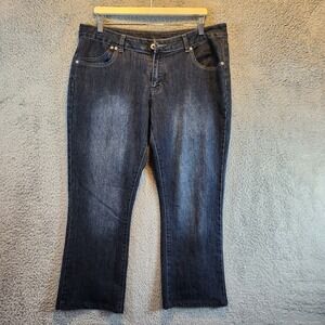 Cg‎ | Cg Bootcut Jeans Womens 14 (Fits 36x27) Blue Stretch Embroidered Zip Fly